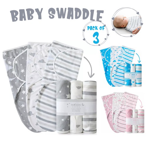 Pack newborn baby swaddle - 3,