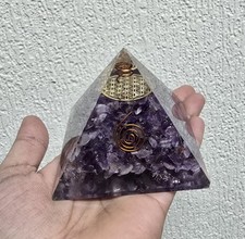 Amethyst Pyramid Crystal Healing Orgonite Chakra  COIL Crystal Organ Reiki Stone