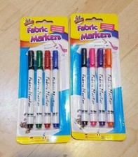 Permanent Fabric T Shirt Clothes Dye Slim Marker Pens Erase Easy Tips 4 Colours