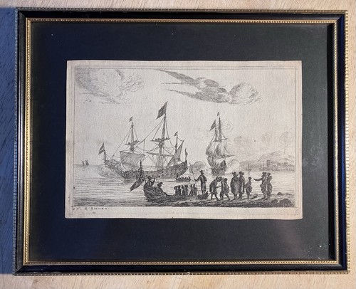 Dutch harbour antique - harbour, 1656