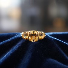 Three Stone Citrine Yellow