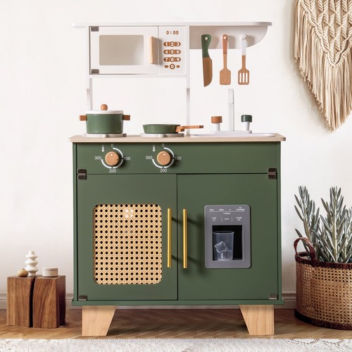 Wooden toy kitchen playset - wooden,