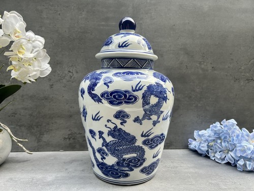 Blue white porcelain ginger - white,