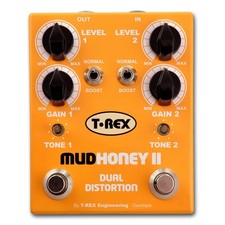 T-REX Effects Pedal Dual Distortion for Guitar MUDHONEY II Yellow 120x55x100mm