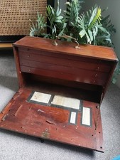 Vintage/Antique Tool Storage Box 4 Drawers Drop Front Cary Handles 