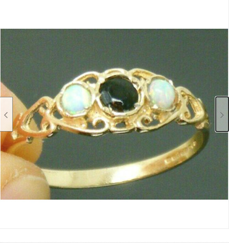 9ct gold sapphire opal - 9ct,