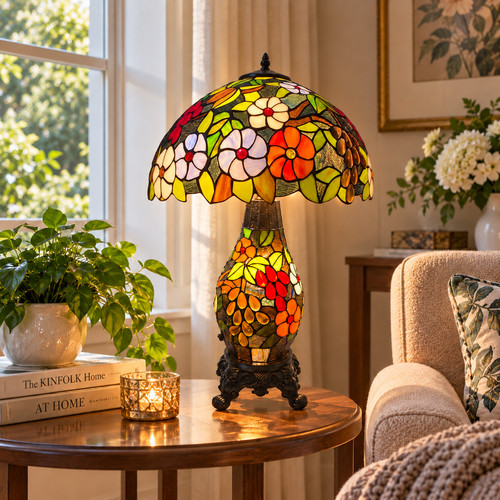 Tiffany style cluster table - tiffany,