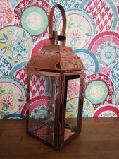 Copper & Glass Lantern 32cm