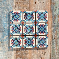 9 x  Ceramic Mexican Tiles Nuevo -  SMALL SIZE 5 x 5 cms