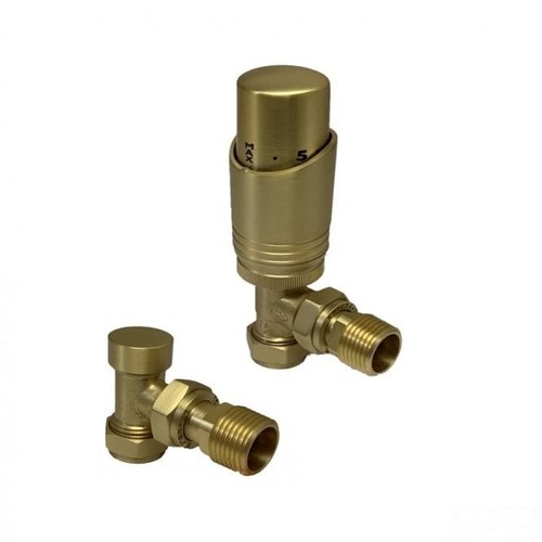 Brushed brass angled trv - brushed,