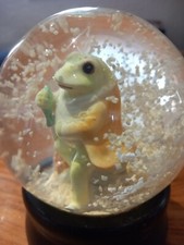 Vintage Beatrix Potter Mr. Jeremy Fisher Frog Toad Snow Globe Music Box Schmid