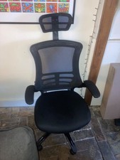 Orthopaedic High Back Ergonomic Lumber Office Chair Black Fabric - Used