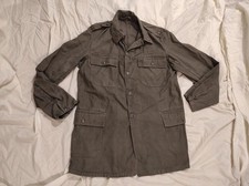vintage 1960s-70s Swedish Army grey denim cotton jacket HV military coat work