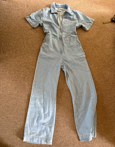 Zara women blue denim zip - blue,