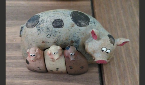 Ceramic mother pig piglets - pig, &