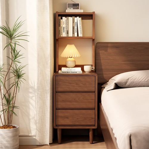 Solid wood bookshelf with - bookshelf,