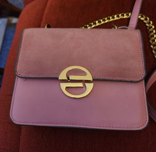 Pink faux leather - handbag,