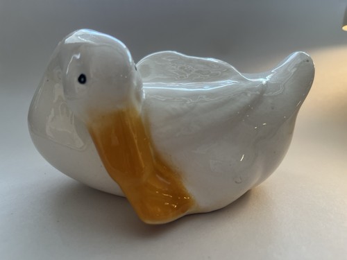 Vintage white ceramic - ceramic, duck