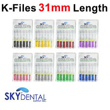 31mm  K-FILES K Files DENTAL ENDODONTIC FILE LENGTH SIZE 6 8 10 15 20 25 30 35