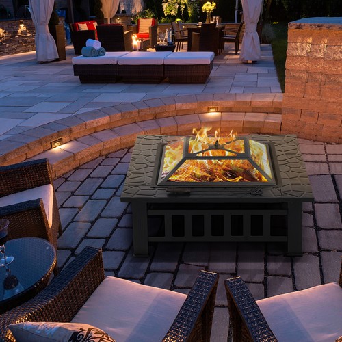 Outdoor square fire - fire, metal