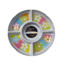 5 Section Flower Snack Plate