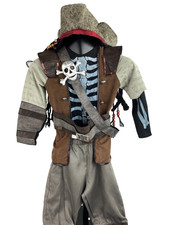 Captain Jack Sparrow Kids Costume 5-6 Complete Hat Wig Pirates of the Caribbean