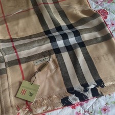 Burberry silk/cashmere scarf shawl large 