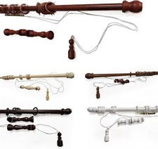 Bastone Tenda Legno ø35mm Naturale Noce Ciliegio Bianco Olmo Varie Misure