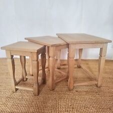 A Nest Of Pale Oak Danish Side Tables 1960's