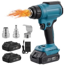 For Makita 21V Battery Cordless Handheld Heat Gun Hot Air Gun + 3 Nozzles 2200W