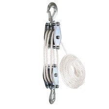 Rope Pulley Hoist 2200lbs Breaking Strength Heavy Duty Pulley 6:1 Lifting Power