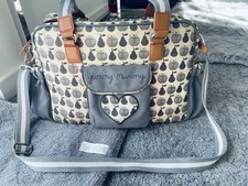 Yummy Mummy Pink Lining Apples & Pears grey baby changing bag  