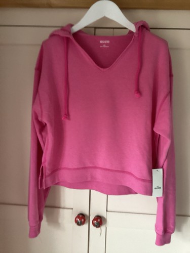Hollister pink short hoodie - hollister,
