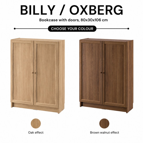 Ikea billy oxberg bookcase - oxberg,