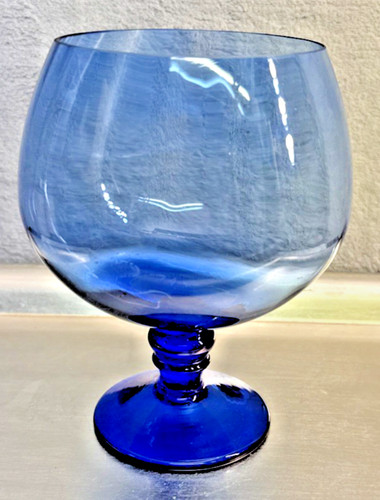 Vintage mid century blue glass - century,