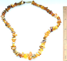 Vintage Amber Genuine Baltic Multicolor Egg Yolk Beads Necklace 23.7 gram 波羅的海琥珀