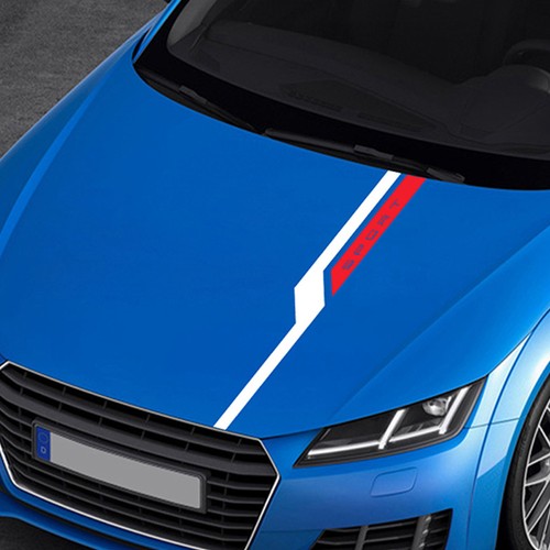 Racing hood bonnet - racing, stripes