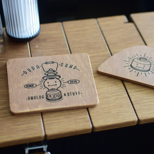 Magnetic wood coaster - magnetic,