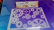 Cogs airbrush art craft mylar stencil A4 