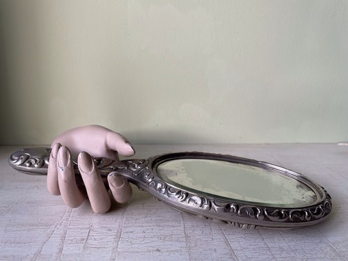 Vintage antique hand mirror - antique,