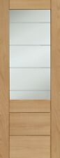 Palermo Essential 2XG Internal Pre-Finished Oak Door with Clear Etched Glass