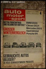 AMS AUTO MOTOR SPORT 4/67 Fiat Dino Porsche 911 Citroen DS 21 Mercedes 250 S