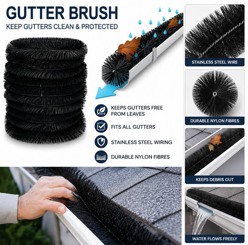 Gutter brush roof leaf - roof,