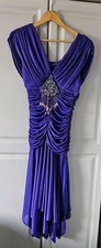 Vintage 80s Purple Dress S 6 8