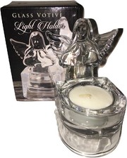 Glass Angel Votive Holder Tea