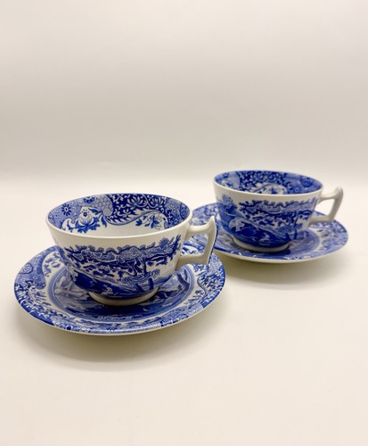 Spode blue italian tea cups - spode,
