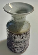 Vintage 70s Purbeck Studio Pottery Textured Vase Flared Top MCM  15cm x 8cm