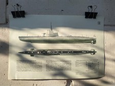Original Soviet Poster Small M-type diesel submarine 1936 Warships Navy 18*12" 