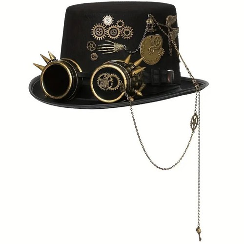 Steampunk top hat with - top,