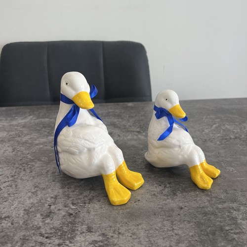 Set ceramic goose geese - ceramic,